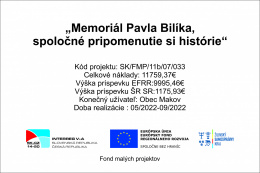 Memoriál Pavla Bilíka, pripomenutie si histórie